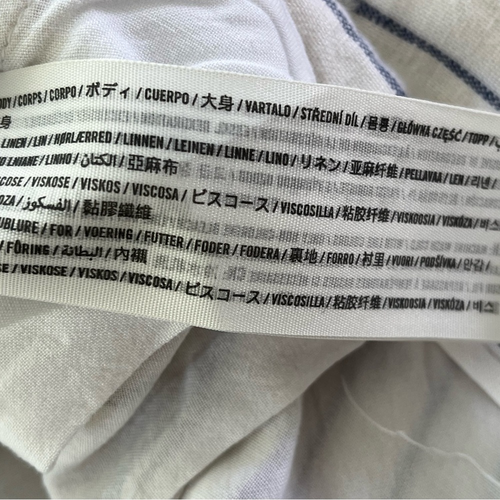 Abercrombie& Fitch Linen Blend Tailored Straight Pant LONG White Stripes 16/33L - Picture 4 of 12